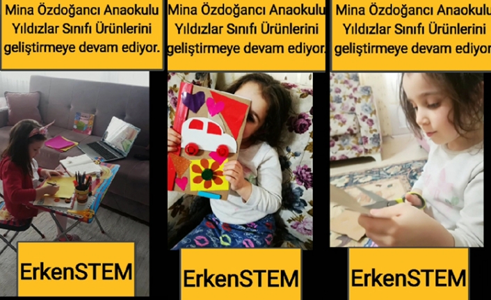 Minik öğrencilerden evde eğitim — haber görseli