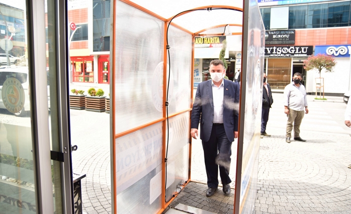 Belediye Girişine Dezenfeksiyon Tüneli Kuruldu — haber görseli