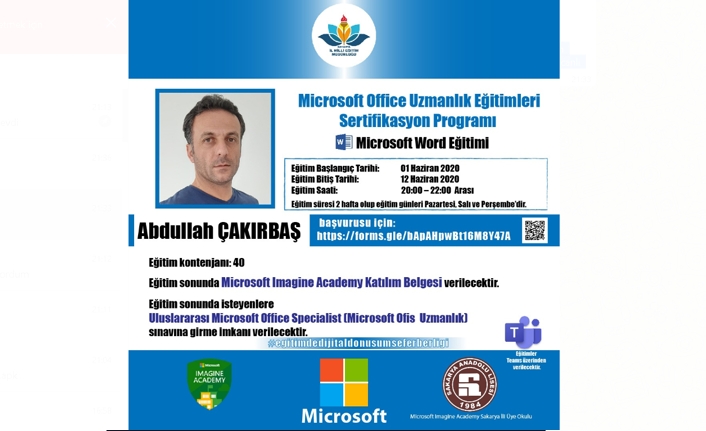 Sakarya MEM Microsoft Imagine Academy Eğitimleri ile Uluslararası Sertifikasyon İmkânı Sunuyor — haber görseli
