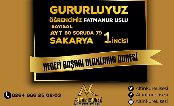 Altınküre Fen Lisesi’nden AYT Başarısı — haber görseli