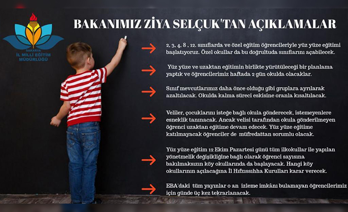 Sakarya MEM'den Yüz Yüze 2. Aşama Eğitim Açıklaması — haber görseli