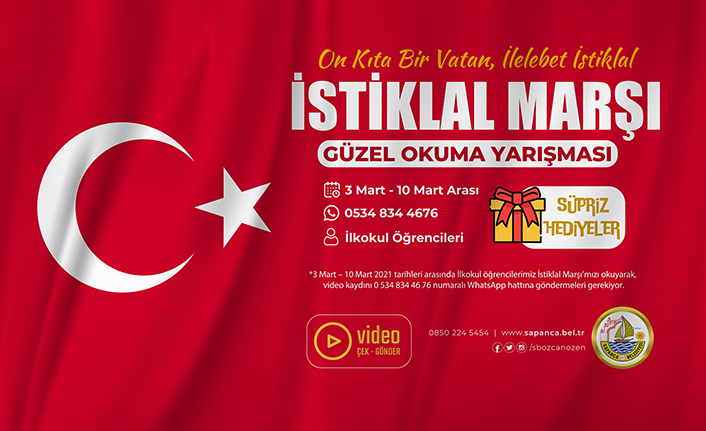 Sapanca Belediyesi’nden İstiklal Marşı Okuma Yarışması — haber görseli