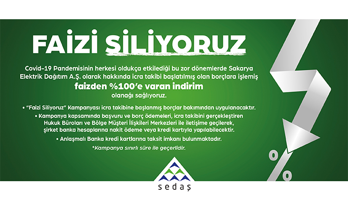 SEDAŞ icralık borçlardan faizleri siliyor — haber görseli