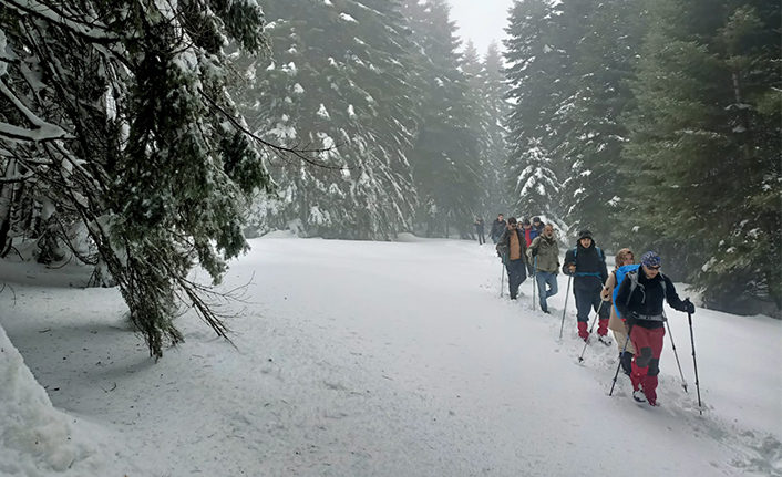 Sakarya Dağcılık Spor kulübü üyeleri kar üzerinde 20 kilometre yürdü — haber görseli