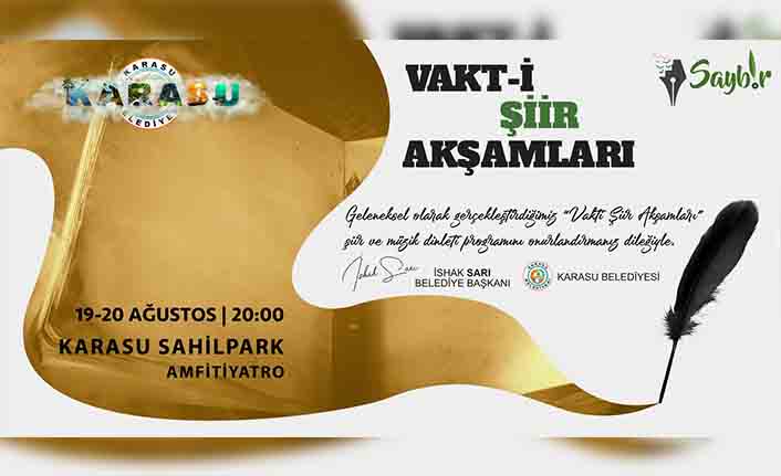 “Vakt-i Şiir Akşamları Karasu” Etkinliğinin Takvimi Belli Oldu — haber görseli