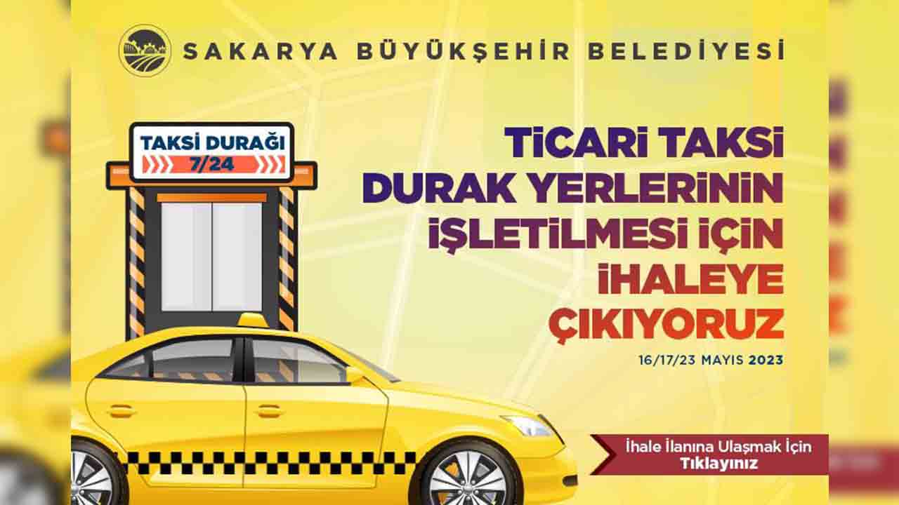Büyükşehir ticari taksi durak yerlerinin işletilmesi için ihaleye çıkıyor — haber görseli