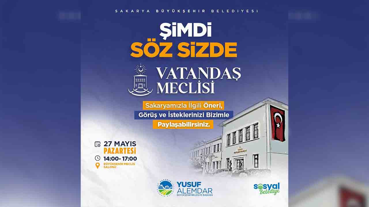 1 milyon Sakaryalı için beklenen gün geldi: Büyükşehir’den ‘Vatandaş Meclisi’ne davet — haber görseli
